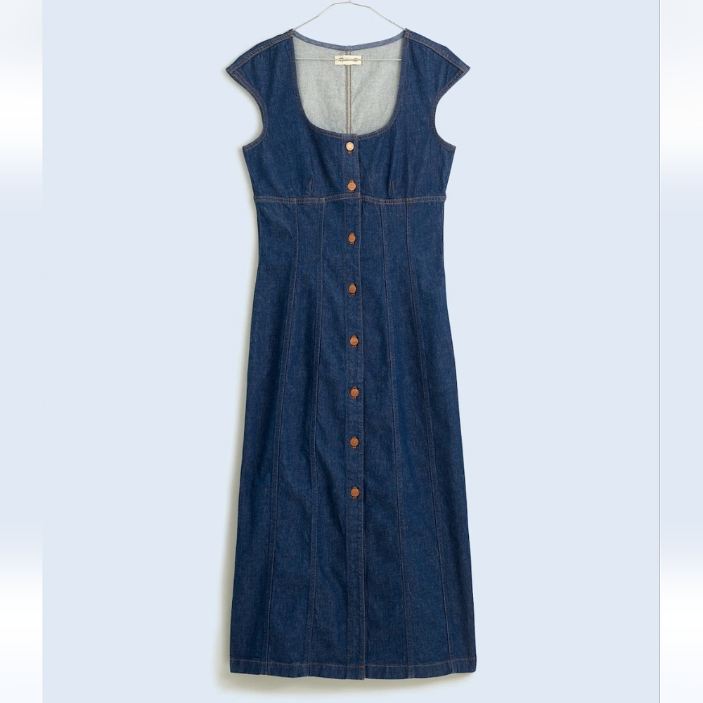 Madewell Blue Denim Midi Dress